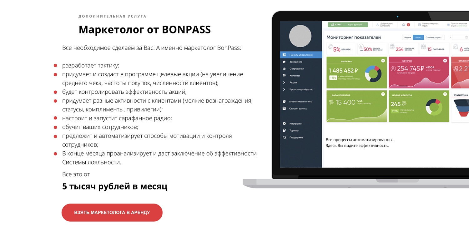 Коплексный маркетинг для компании BonPass, 2021